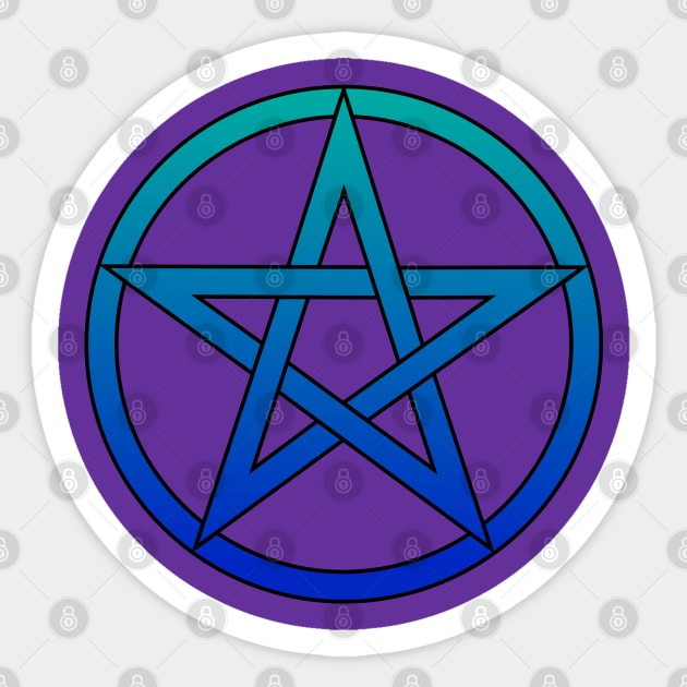 Pentagram Teal to Blue ombre Sticker by RavenWake